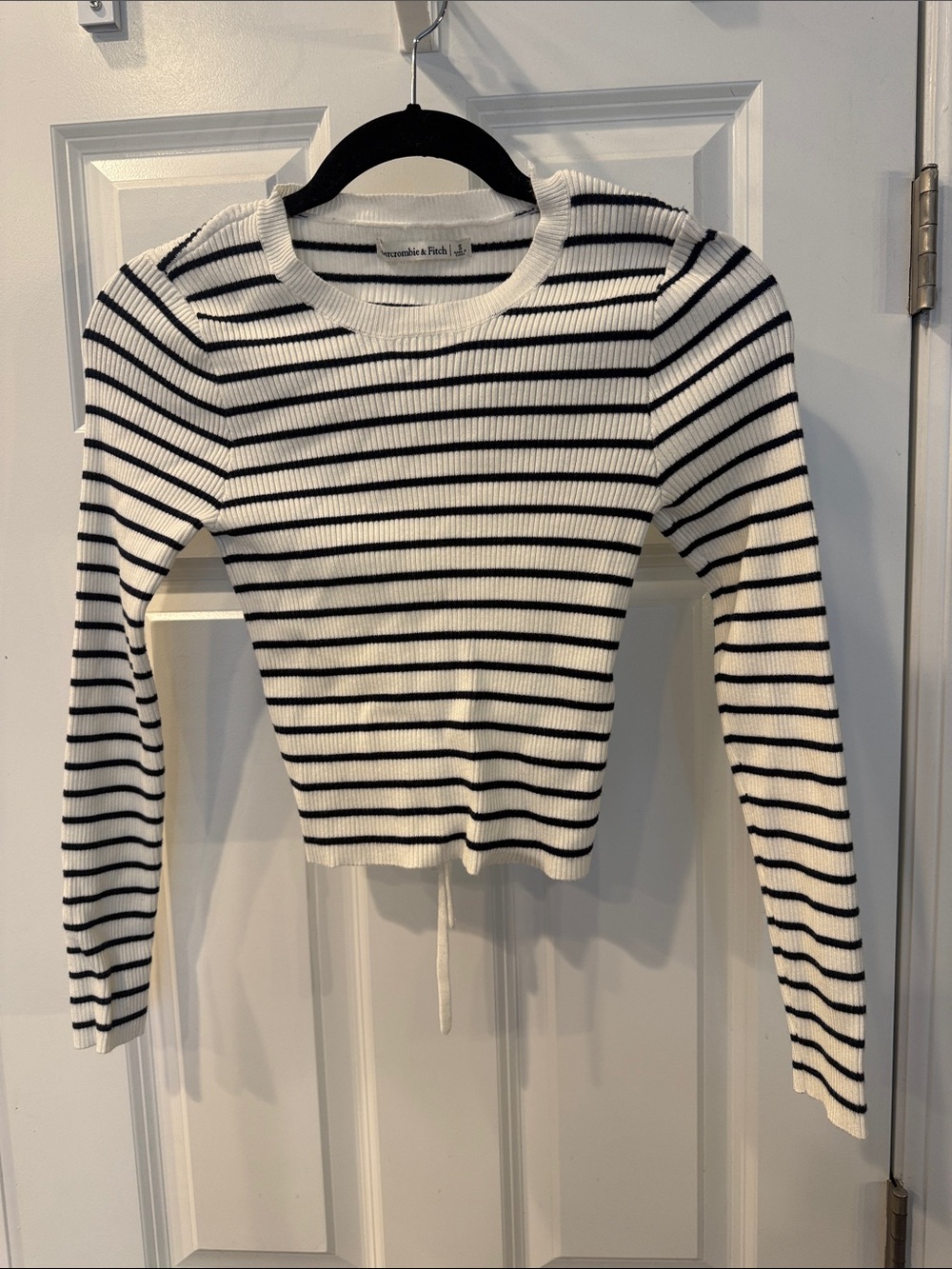 Abercrombie & Fitch Ribbed Striped Open Back Sweater Top Size Small